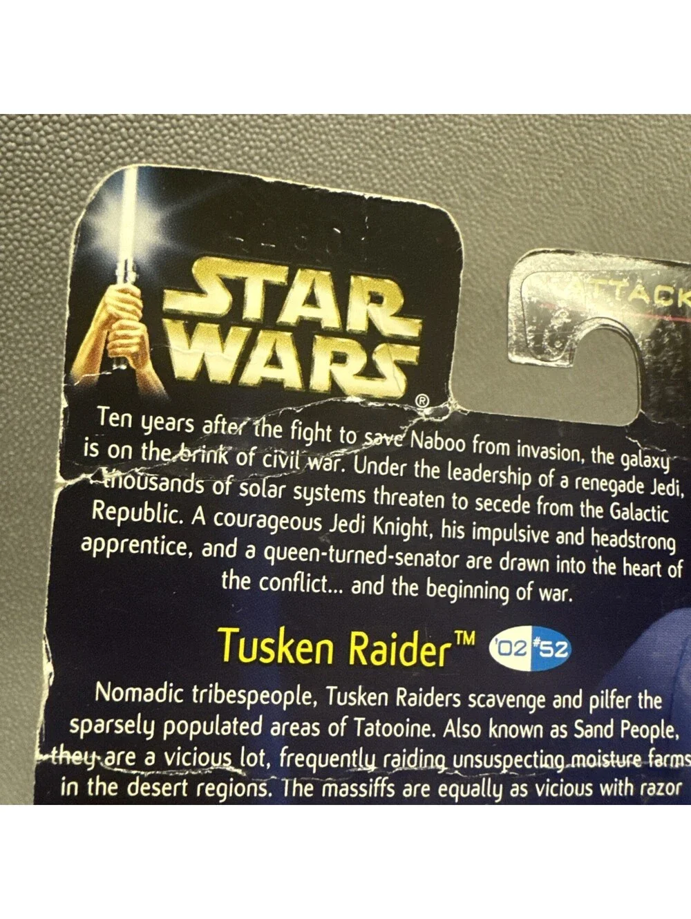 Star Wars Saga Basic Figures Tusken Raider w/Massiff Action Figure 2002 Damaged
